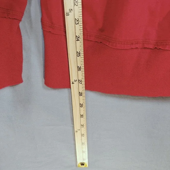 Womens Red Disney Vintage Mickey Mouse‎ Hoodie  Large Slim Fit V-Neck Tunic - Picture 3 of 7